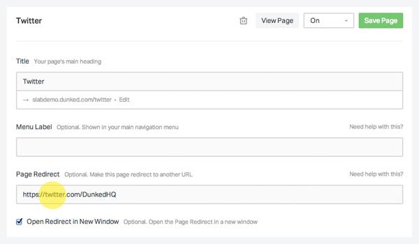 Page redirect