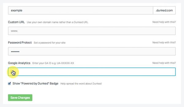 Add tracking ID to settings page